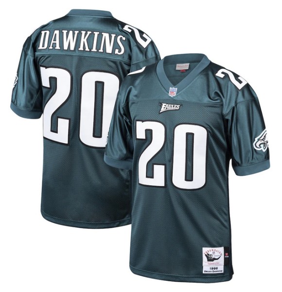 Men's Green Philadelphia Eagles #20 Brian Dawkins Mitchell & Ness 1996 Throwback Stitched Jersey